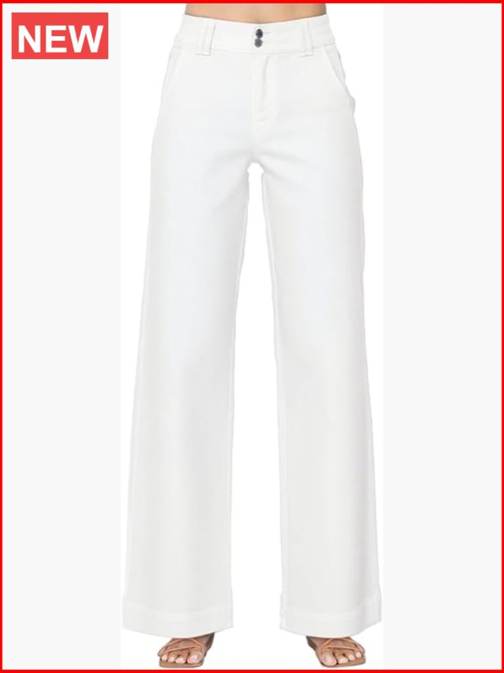High Waisted Wide Leg Straight Jeans with Tummy Control